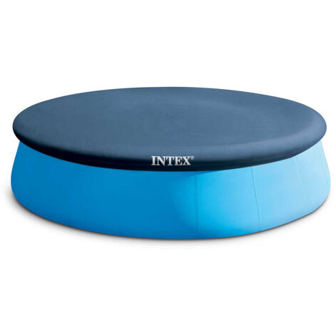 Intex – Bâche de protection pour piscine autoportée Ø 4,57 m – En PVC simple couche – Épaisseur 0,175 mm – Anti-UV – Corde de serrage incluse