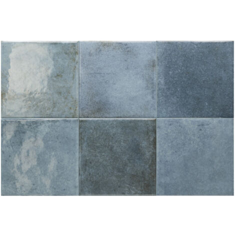 Carrelage extérieur piscine carré bleu brillant 15x15 cm SPA&POOLS COLONIAL BLUE (vendu par boite de 0,50m2)