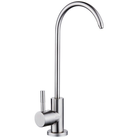 1/2 '' Col de Cygne Robinet de Zinc à Poignée Unique Robinet Rotatif à 360 ° Chromé avec Filtre à Eau Potable à Osmos Inverse pour Cuisine Cisea (1/5)