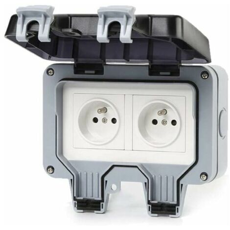 IP66 Prise étanche,Prises extérieures,Double prise étanche,Double électrique extérieur Electric Prise prise étanche extérieure Prise de courant avec,Double Prise de courant (1/5)
