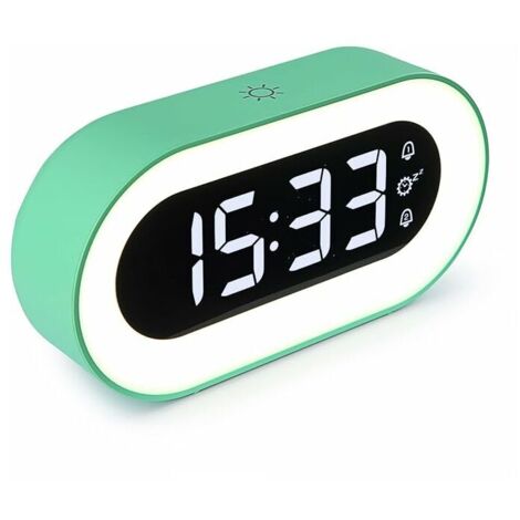 Réveil Numérique LED Alarm avec Mode de Variation et Fonction Snooze Port de Recharge USB/18 Musiques Lumière de nuit pour Enfants Femmes Hommes (1/5)