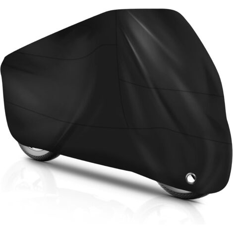 Housse de Protection, Housse de Moto Extérieure Imperméable et Résistante Aux UV, Housse de Moto en Polyester 210D, 245 x 105 x 125 cm, Noir (1/5)