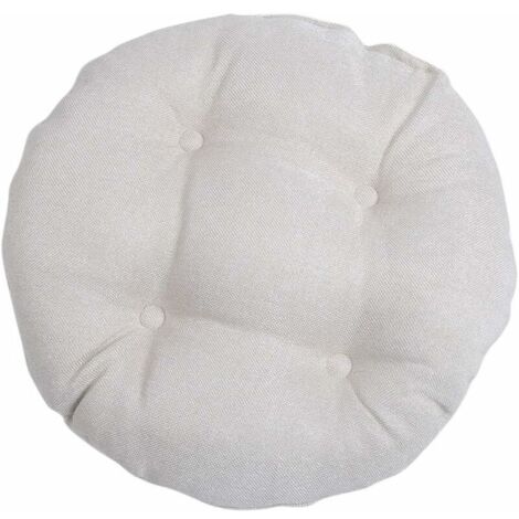 Rond Coussin de Chaise Galette de Chaise pour Maison Bureau Jardin Coussin Decoratif pour Terrasse Tatami Siège Intérieur Extérieur Beige L,45 x 45cm