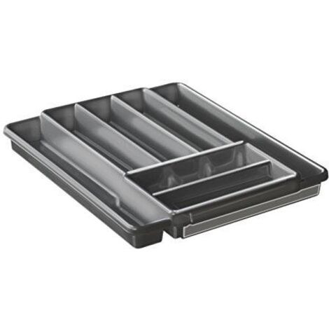 Range-couverts Rotho Domino 7 compartiments Anthracite
