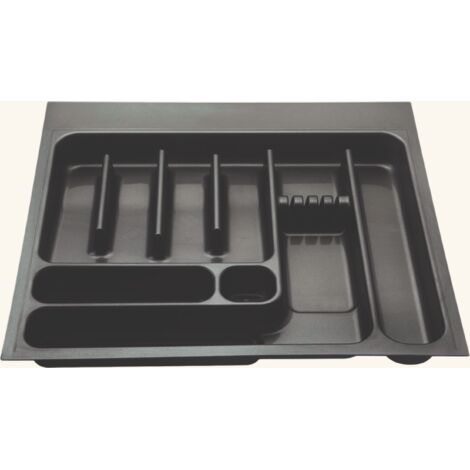 Cuisissimo – Range couverts 10 compartiments L 60 cm – Polypropylène résistant à l'humidité – Ajustable pour tiroirs – Organisation efficace des ustensiles (1/2)