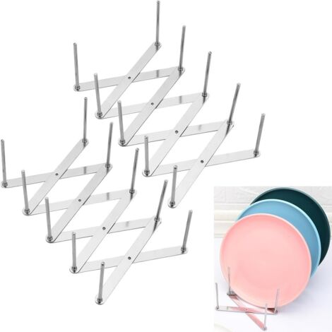 LAOA Lot de 2 supports à nervures et porte-couvercles de casserole - En acier inoxydable - Avec support de couvercle réglable pour ranger casseroles, poêles et assiettes (1/5)