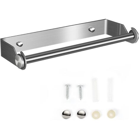 Derouleur Essuie Tout, Derouleur Porte Sopalin, Devidoir Porte Essuie Tout Mural, Distributeur Papier Aluminium Sopalin et Film, Support Sopalin Mural Déroulant de Rouleau Cuisine(Argent) (1/5)
