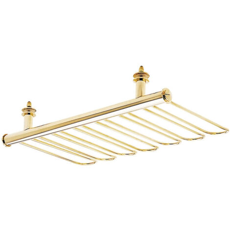 Support de verres à pied 7 rangées – Matériau laiton robuste – Rangement élégant pour cuisine et salle à manger – Cuivrinox (1/3)