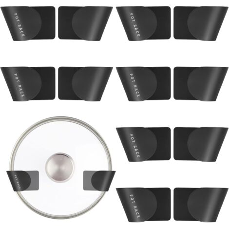 6 Pièces Porte Couvercle de Casseroles, Support Couvercles Casseroles Mural Auto-adhésifs, Support de Couvercle de Pot Mural pour Range Ustensiles de Cuisine (1/5)