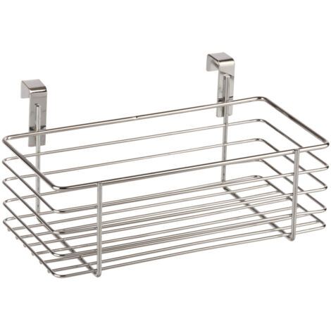 Wenko – Panier suspendu métal chromé 24x15 cm – Rangement cuisine sans percer – Fixation sécurisée avec coussinets EVA – Pour ustensiles et éponges (1/7)