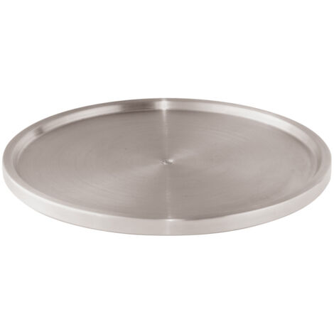Wenko – Plateau tournant à épices 27x2 cm – Acier inoxydable brossé – Rotation 360° pour rangement efficace – Carrousel de cuisine argent mat (1/7)