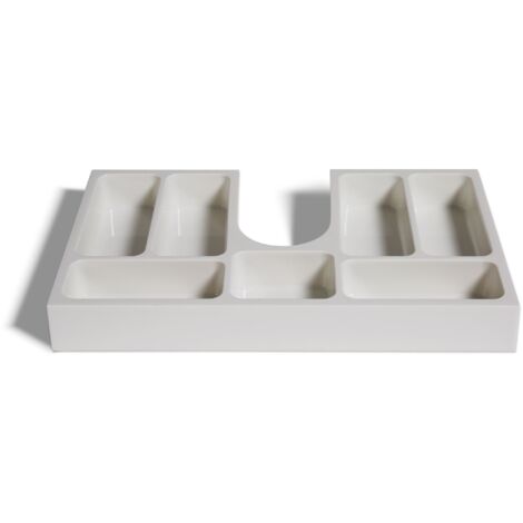 Bernstein – Insert de tiroir pour meubles de salle de bain 54,6 x 32,5 x 6,5 cm – Plastique ABS blanc – Compartiments pratiques pour rangement (1/5)