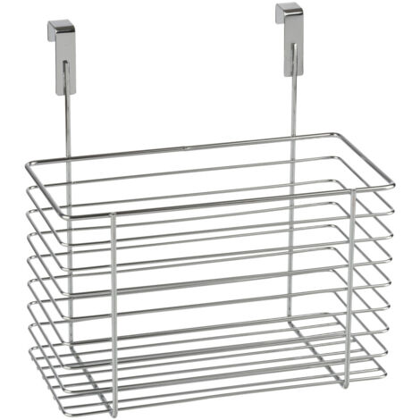 WENKO Rangement Placard Cuisine à suspendre M, Panier de rangement pour placard, Métal, 24x15x24.5 cm, brillant (1/5)
