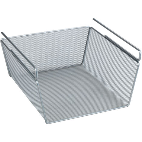 Wenko – Panier de rangement suspendu en métal 28x15x27,5 cm – Accroche facile sur étagère – Rangement pour serviettes et accessoires (1/4)