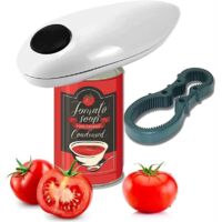 Ouvre-boîte électrique portable, ouvre-boîte électrique, ouvre-boîte automatique, pour les mains faibles, les personnes souffrant d'arthrite, les personnes âgées et les restaurants, blanc