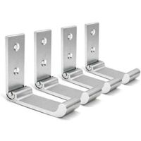Ensemble de quatre pièces - Argent - Crochet mural pliable, support mural de bureau pliable, support de casque de jeu pliable, support de casque en aluminium réglable, compatible avec toutes les taill