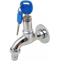 Robinet d'évier en alliage fileté 1/2 pouce avec verrouillage à clé, robinet extérieur verrouillable, adapté aux machines à laver