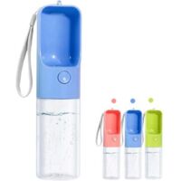 Botella de agua para pasear perros, taza portátil de viaje para mascotas, dispensador de agua, fabricada con materiales de calidad alimentaria (azul)