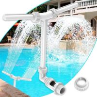 Fontaine de Piscine, Accessoires de Piscine à Double Jet pour Piscine Hors Sol/souterraine, Fontaine de Piscine réglable 2 en 1 pour Piscine Hors Sol, arrosage de Jardin extérieur