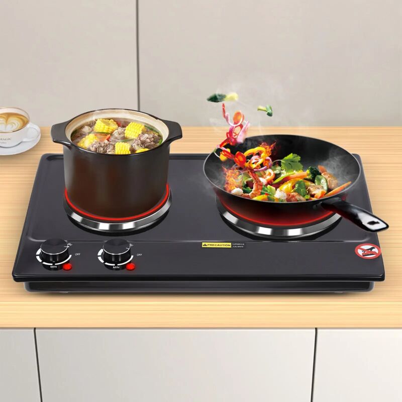 Steinborg Double plaque de cuisson électrique 2500 W - Pour camping - 2 Steinborg Double plaque de cuisson électrique 2500 W - Pour camping - 2