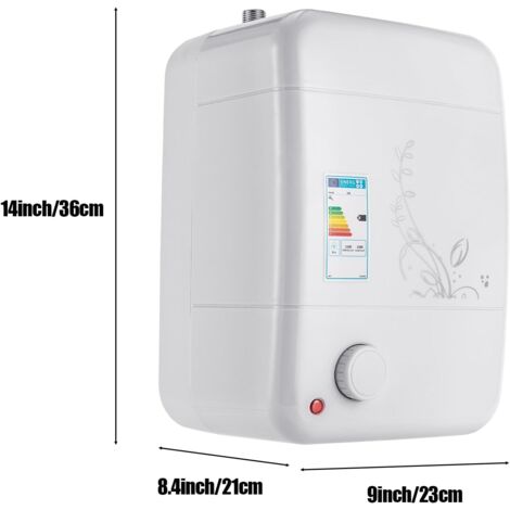 Mini chauffe-eau instantané - 8 l - 1500 W - 220 V - Affichage numérique LED - Montage mural