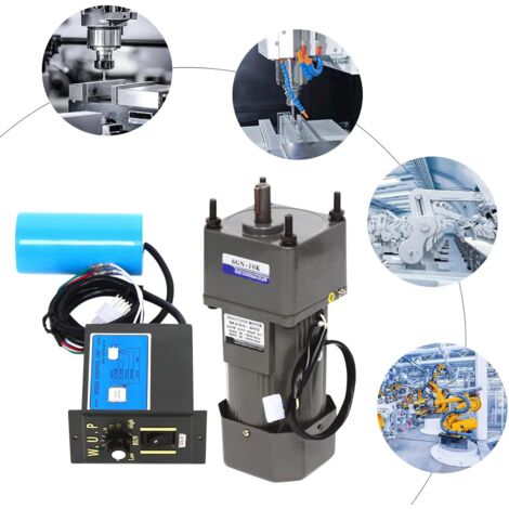 Moteur Électrique 220V 90W AC Gear Réducteur Monophasé Avec Régulateur 0-270 Tr/min