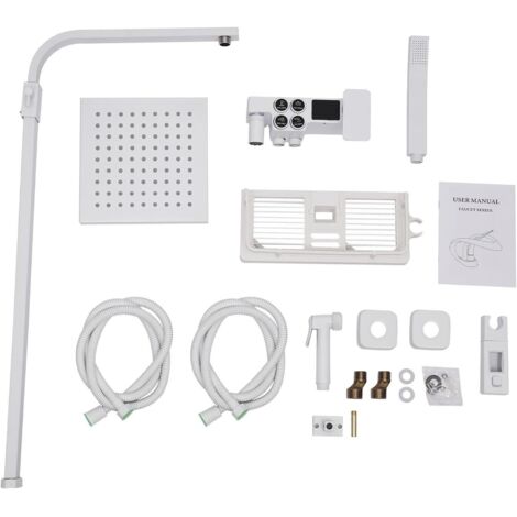 Kit Douche Canonique Avec Affichage Numérique - Thermodouche Chromée Noir - Chaud/froid