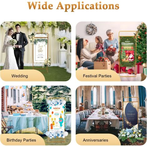 Arche De Mariage Carrée Dorée 2 X 1,5 M – Support Métal Pour Ballons, Fleurs, Décoration Anniversaire, Jardin, Mariage, Photobooth Élégant