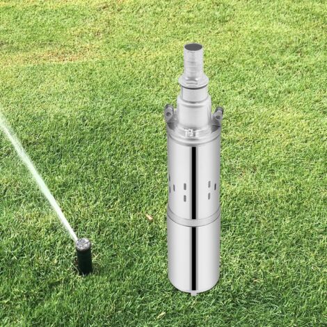 Pompe à Eau Solaire Submersible 370W 24V - Tête 65m - Acier Inox - Pour Puits Profond