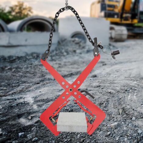 Produktbild von Bordsteinzange 350kg – Verstellbare Pflastersteinzange Mit Doppelgriff, Öffnung 4–18cm, Für Stein-Transport