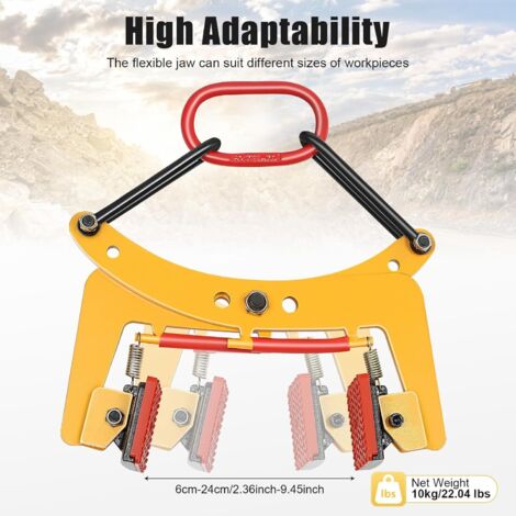 ACROSSPART Versetzzange – Bordsteinzange 325kg Tragkraft, Backen 6-24cm, Verstellbare Höhe, Für Pflastersteine & Randsteine