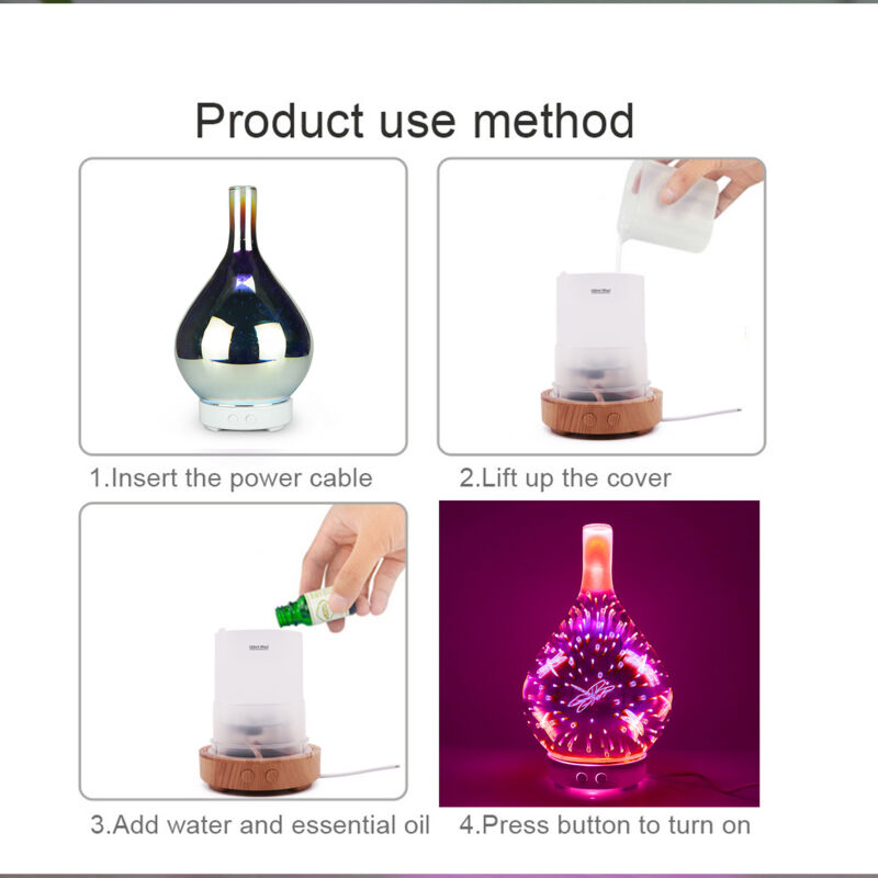 Kairey Diffuseur D'Huiles Essentielles 300ml En Forme De Train - Humidificateur Brume Froide Avec Lumière LED Et Télécommande