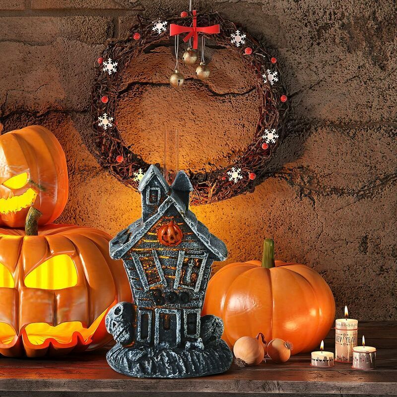 AMOYER Décoration Suspendue Citrouille Halloween Avec Tête Rotative Lumineuse Et Sons - 122x92 Cm