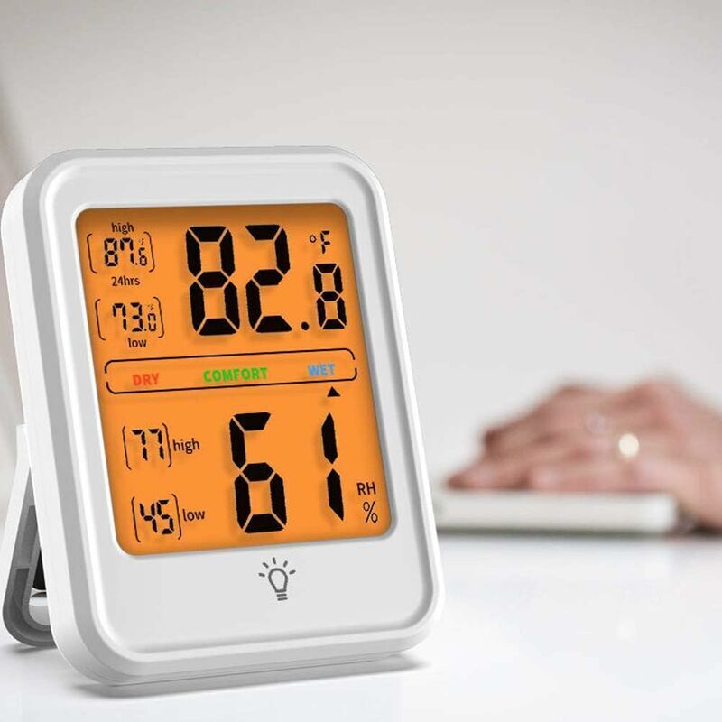 Thermomètre Intérieur Hygromètre Numérique LIORQUE – Grand Écran, Max/Min 24h, Blanc