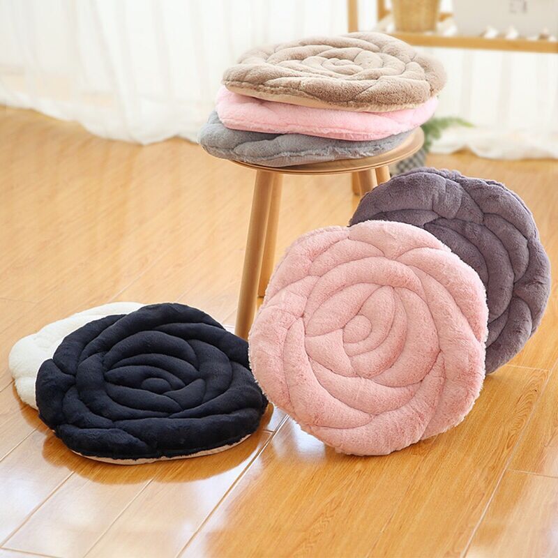 Galette De Chaise Coussin Fleur Épais RUIXIB - 45x45cm Fausse Fourrure Douce Pour Intérieur Extérieur