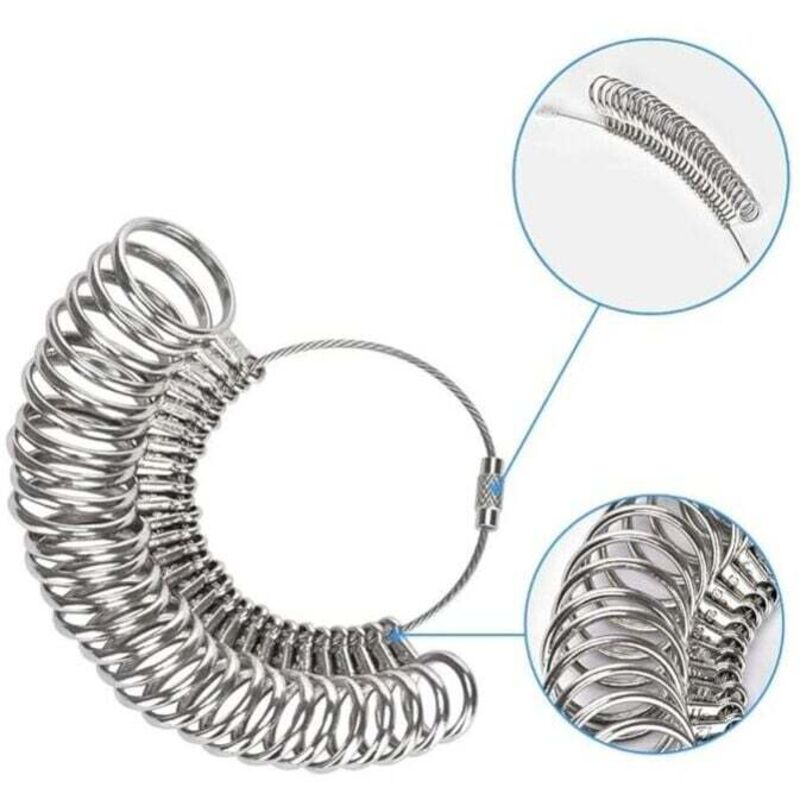 Baguier Mesureur De Taille De Doigt Précis Avec Mandrin - Outil Parfait Pour Bagues Fiançailles & Mariage (EU, UK, US, JP)