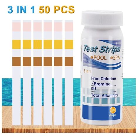Bandelettes de test de dureté de l'eau - Kit de test rapide et facile avec 50 bandelettes à 0-425 ppm Test de dureté totale de calcium et de magnésium Idéal pour les adoucisseurs Lave-vaisselle Puits (1/5)