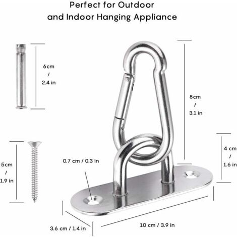 Plaque D'ancrage Murale En Acier Inoxydable 304 – 8mm, Lot De 4, Pour Hamac, Suspension Ou Bateau