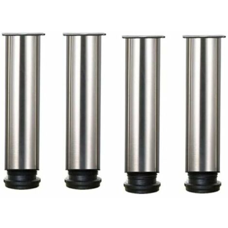 Lot de 4 pieds de meuble en acier inoxydable réglables en hauteur de 25 cm, idéal pour canapé, table, armoires. (1/4)