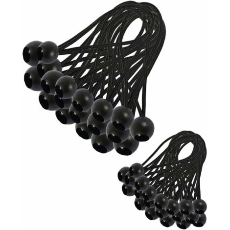 30 Pièces Tendeur Elastique, Tendeur Bache, Sandow Elastique, Tendeur Élastique pour Pavillon, Bâche, Camping, Tente, Rideaux Harnais d’Extension(200mm ), (1/5)