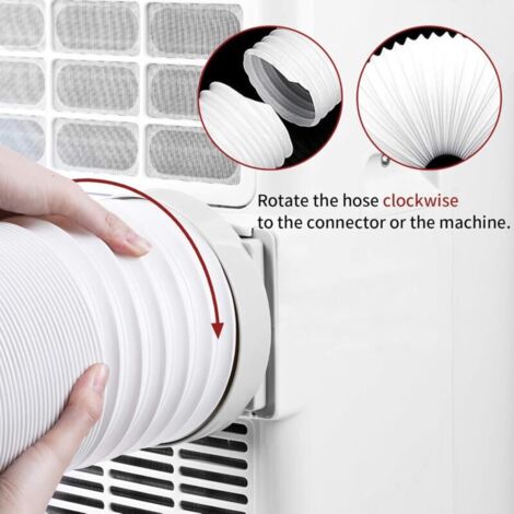 Tuyau D'Évacuation Climatiseur Mobile 15 Cm Diamètre X 150 Cm – Flexible PVC Renforcé, Connecteur Bouche Plate, Noir