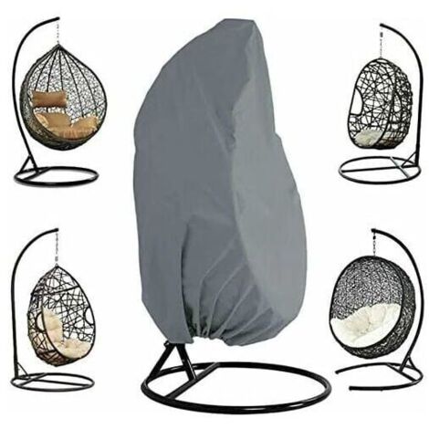 Housse de Chaise Suspendue Jardin Rotin Osier Chaise Suspendue Housse Imperméable Oeuf Housse Chaise Résistant à l'Eau et à la Poussière - 190 X 115cm (Gris) (1/2)