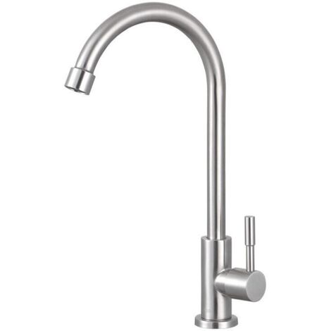 Robinet de cuisine froide simple en acier inoxydable lavabo évier de buanderie évier purificateur d'eau robinet (1/4)