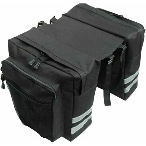 Sacoche Sacoche Vélo, Sac Etanche Arrière Tronc, Double Sacoche Vélo Porte-bagage, Sac Pliable Rangement pour Déplacements, Voyages, Pique-niques, Cyclisme, Outdoor Sport(Noir) (1/5)