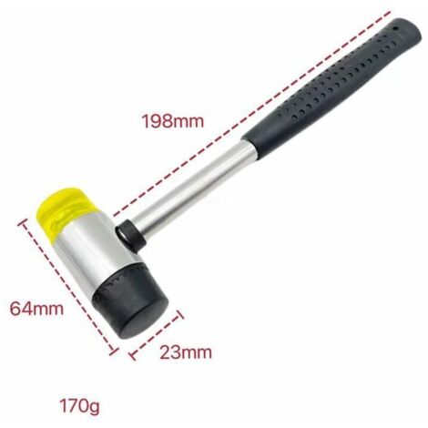Marteau Caoutchouc Souple Double Tête 40 Mm - Idéal Bois, Cuir, Bijoux Et Travaux Délicats