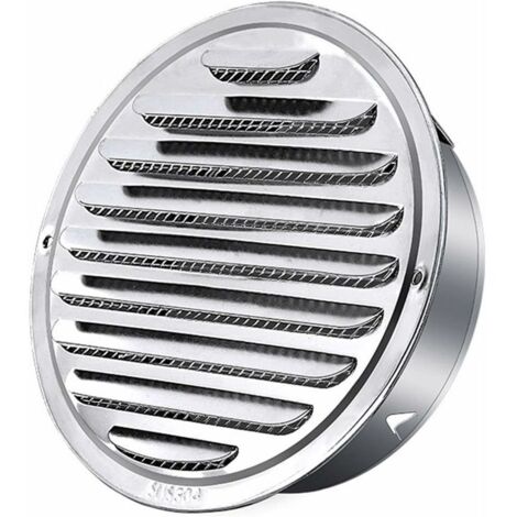 120MM Grille de Ventilation en Acier Inoxydable Grille D'aération Ronde Grille Murale/Plafond Bouche de Sortie Ventilation Hotte Murale avec Filet Anti-insectes pour Cuisine Meubles Bouche (1/5)