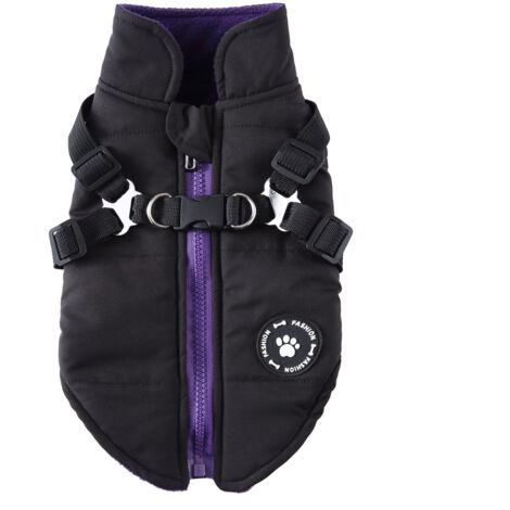 Vêtements d'automne et d'hiver pour chiens Vêtements rembourrés en coton chaud imperméable pour animaux de compagnie（S） (1/4)