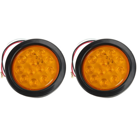 Jeffergarden Feu arrière de remorque rond à 12 LED, feu de freinage, clignotant, ambre, pour camions tracteurs (1/4)