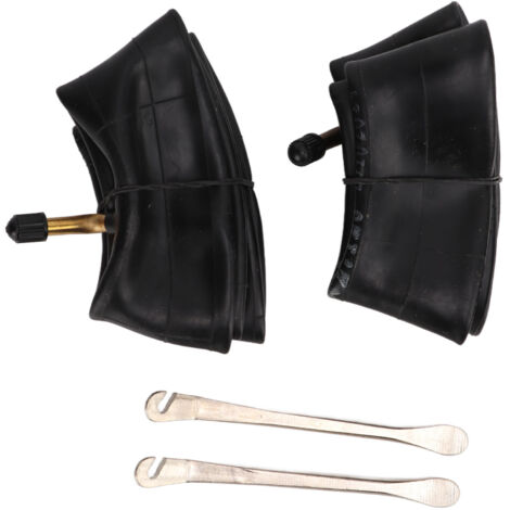Jeffergarden Lot de 2 chambres à air 10 x 2,125 pour outil de pneu, chambre à air gonflable en caoutchouc butyle avec tige de valve coudée cuivrée.