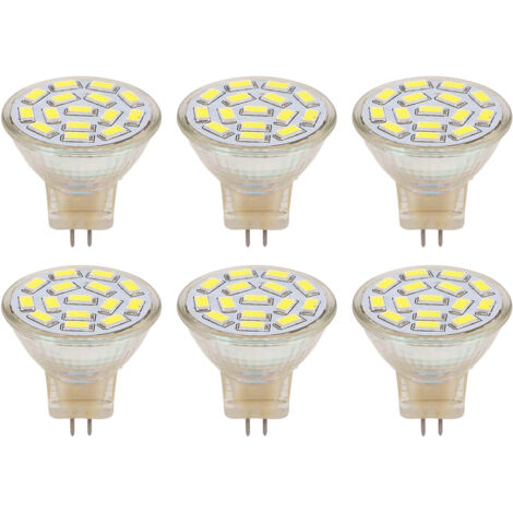 Jeffergarden 6Pcs GU4 LED Bulb 270LM 15LED Energy Saving Light Bulb MR11 Track Lamp Beads 12V 3W White Light 6000K (1/4)